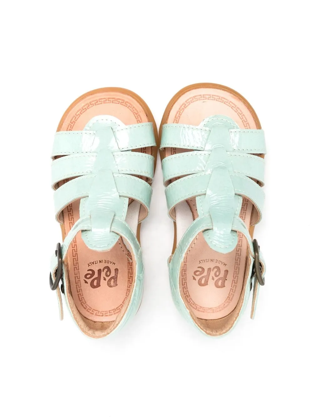 Patent-Leather Multi-Strap Sandals