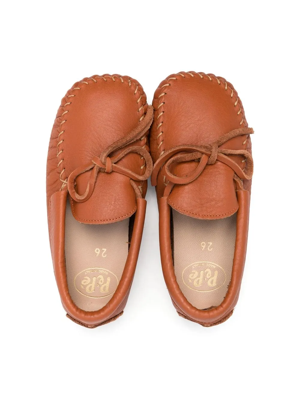  Pèpè Leather Bow-detail Loafers - Brown 