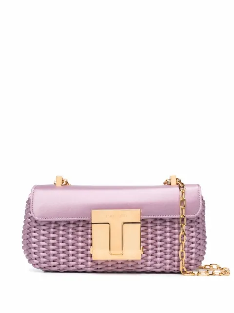 TOM FORD logo-plaque interwoven shoulder bag
