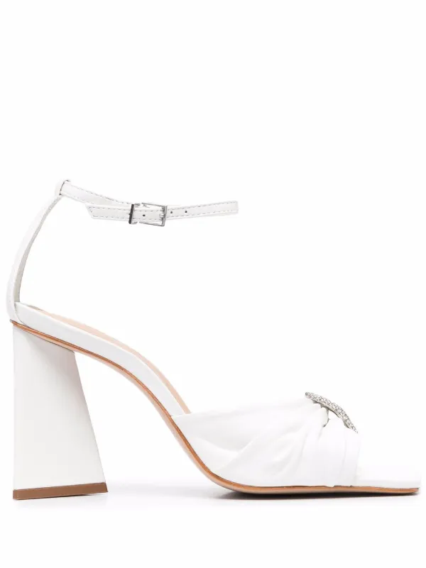 Schutz crystal-bow Leather Sandals 