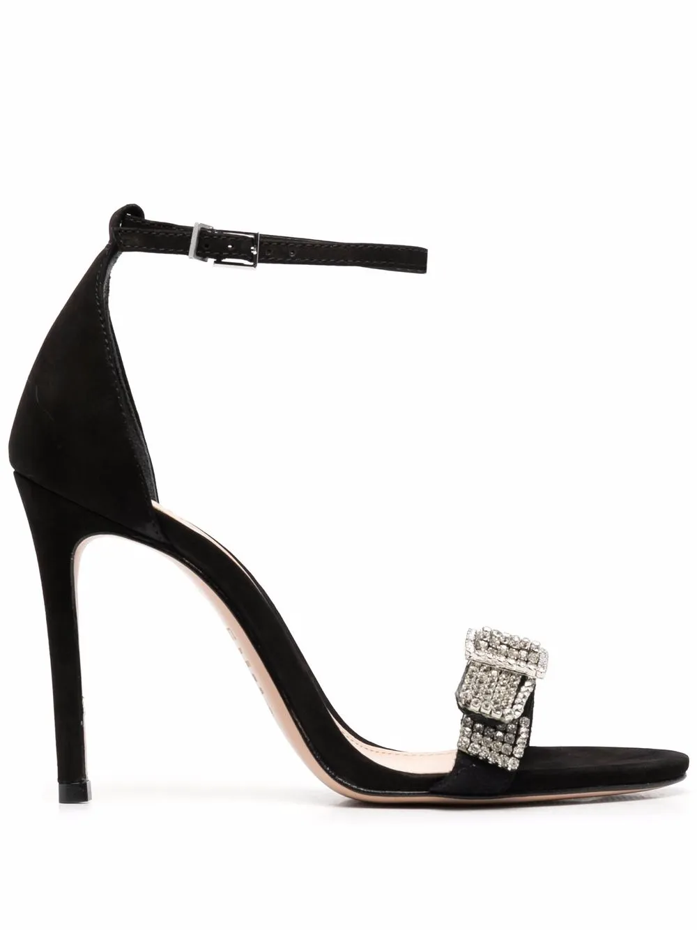 Schutz Crystal-embellished Leather Sandals In Schwarz | ModeSens