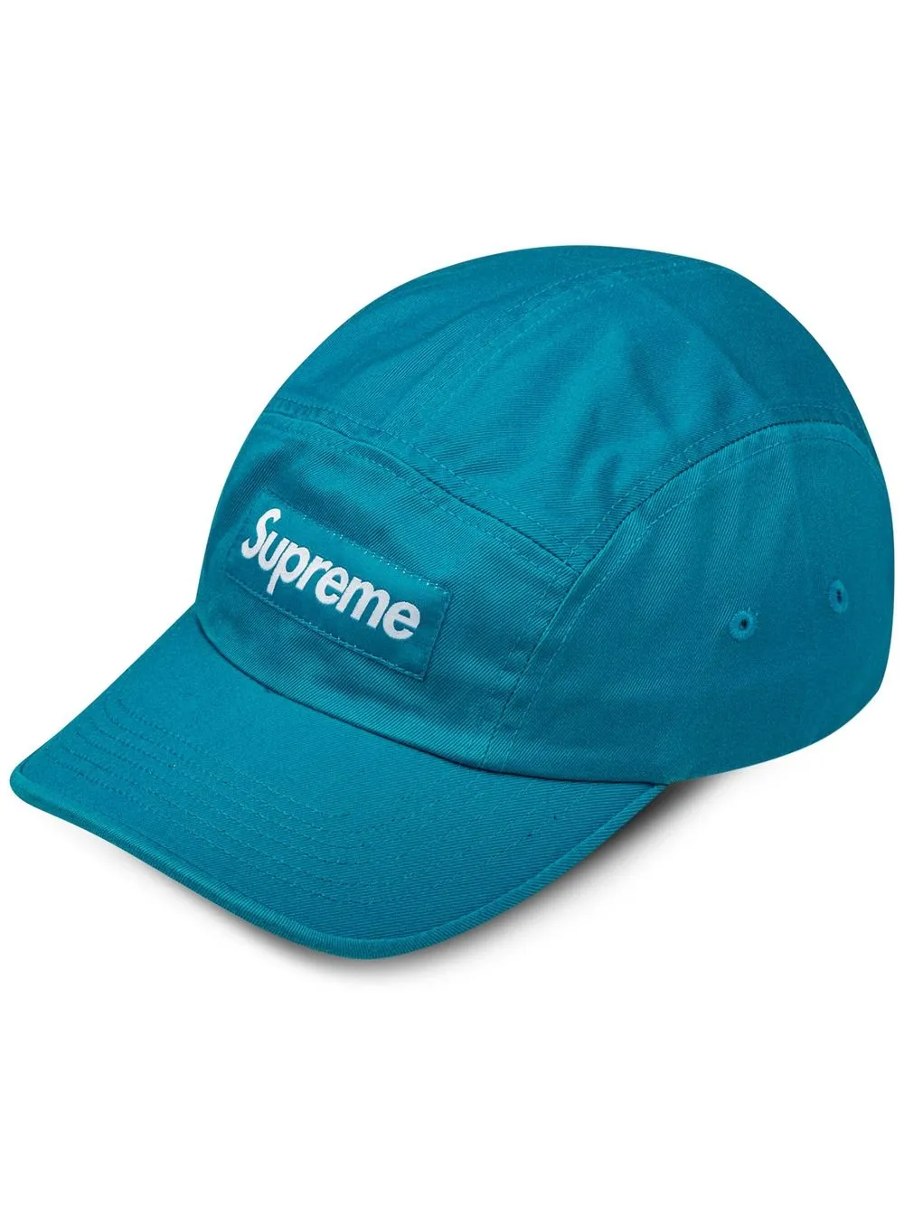 supreme casquette en serge à effet délavé - bleu