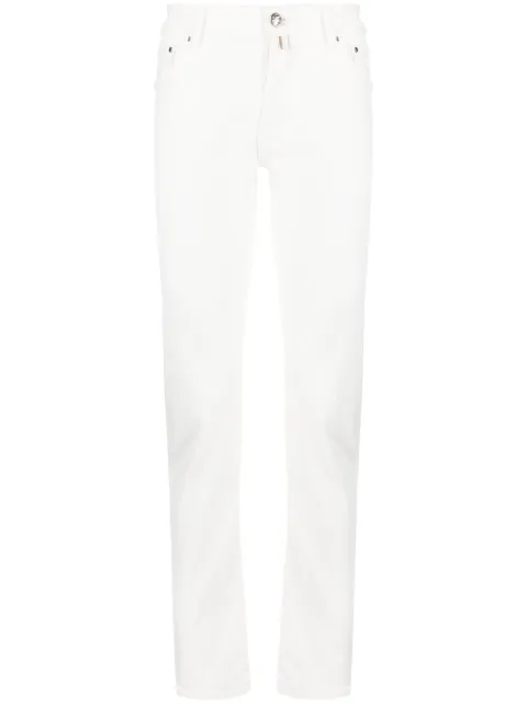 Jacob Cohën Schmale Hose mit Logo-Patch