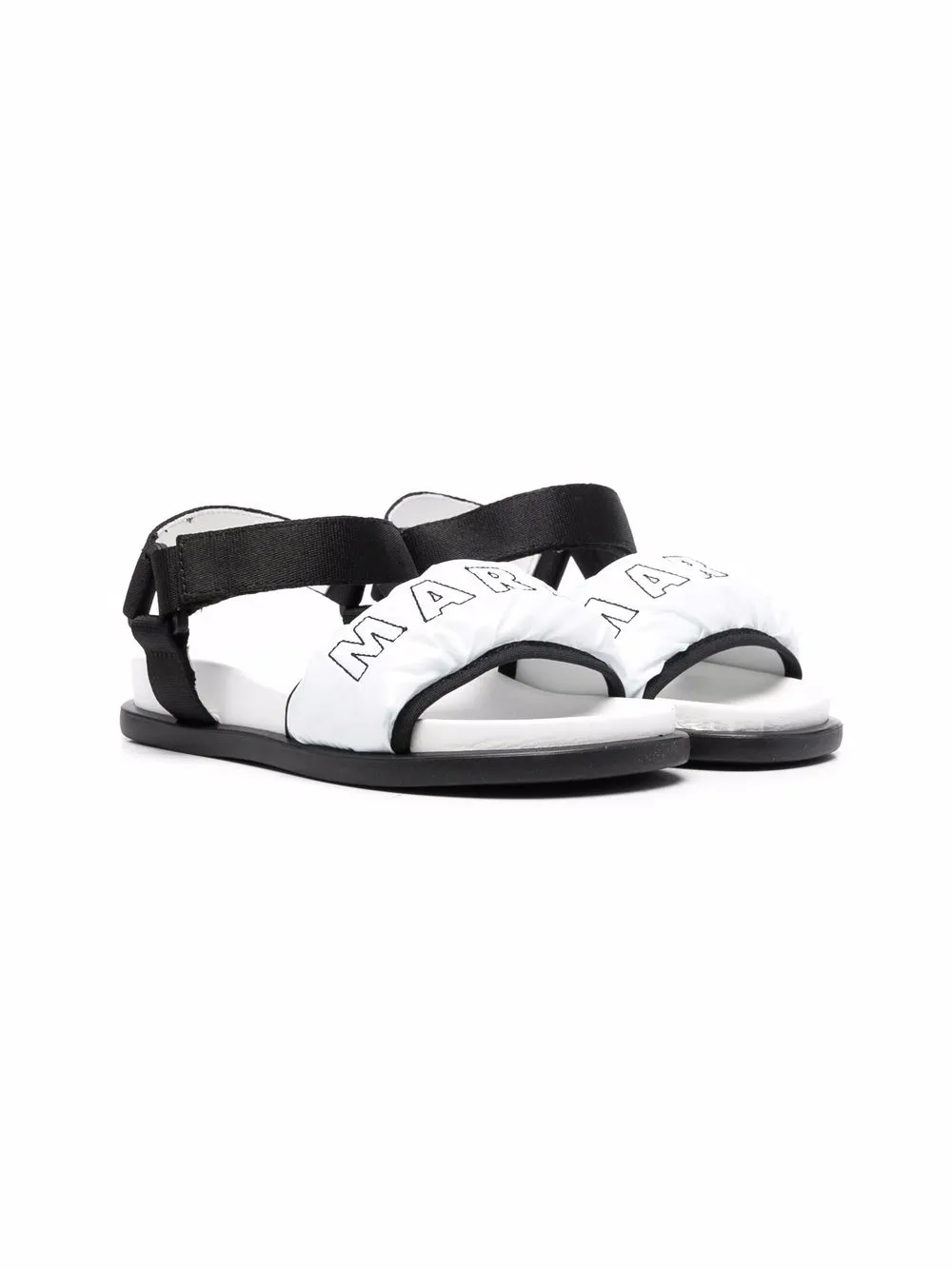 

Marni Kids sandalias con logo bordado - Blanco