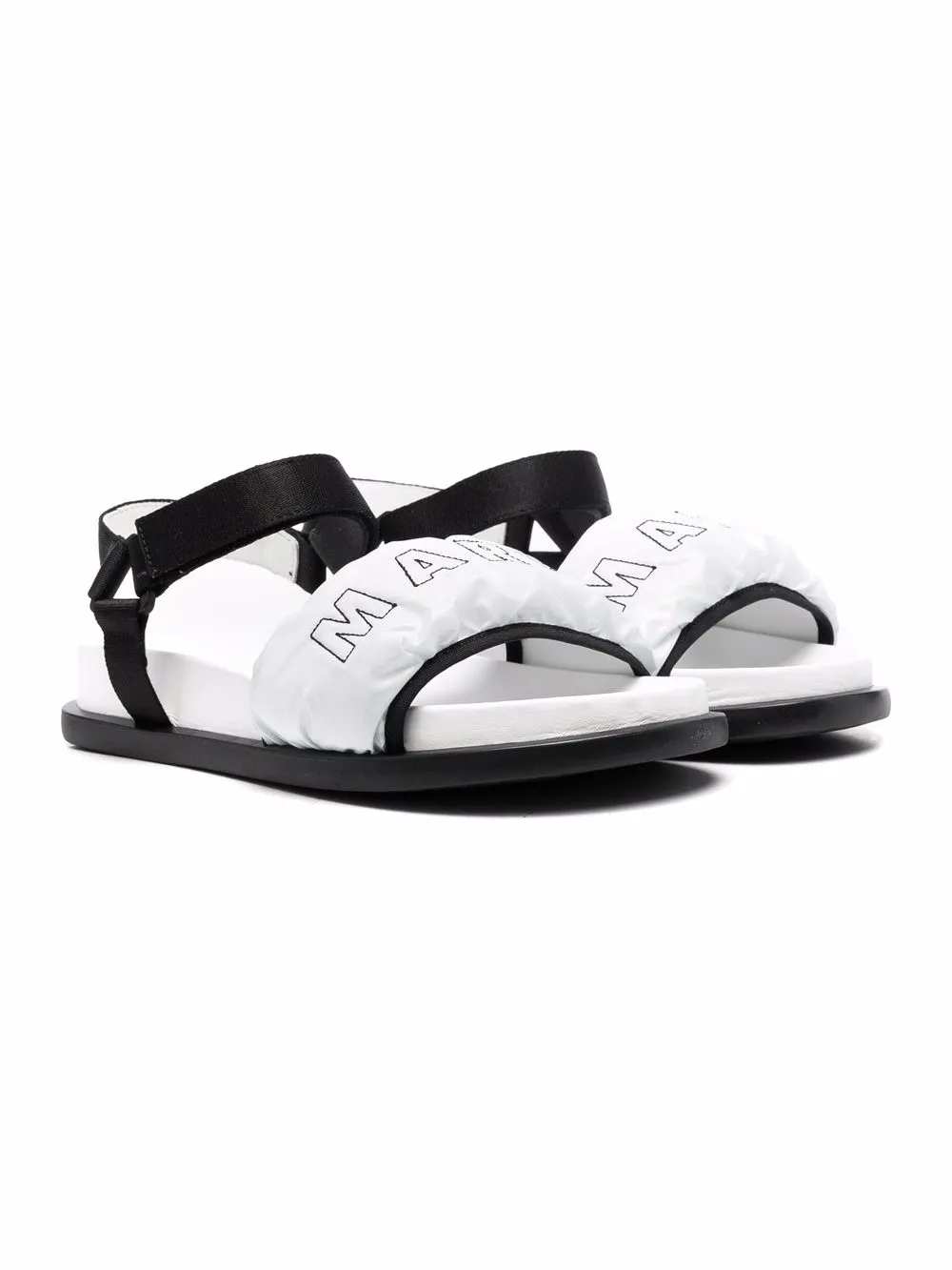 

Marni Kids sandalias con logo bordado - Blanco