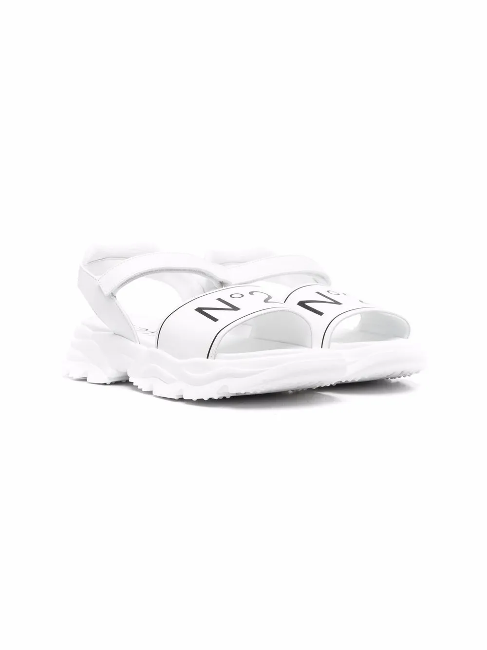 

Nº21 Kids sandalias planas con logo estampado - Blanco