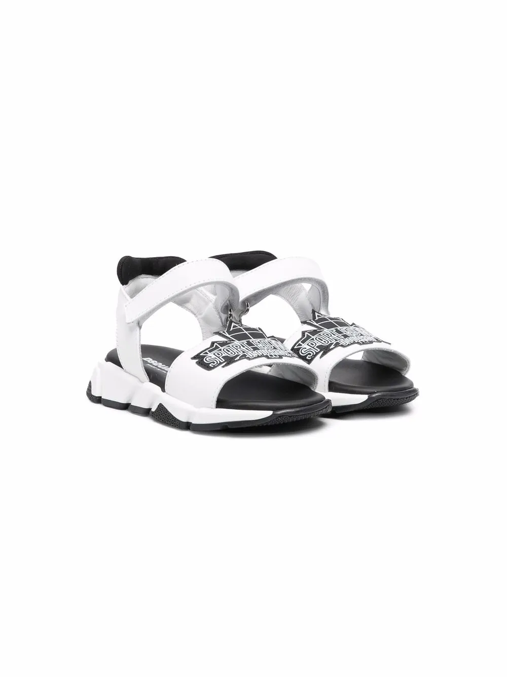 

Dsquared2 Kids sandalias con cierre autoadherente y logo - Blanco