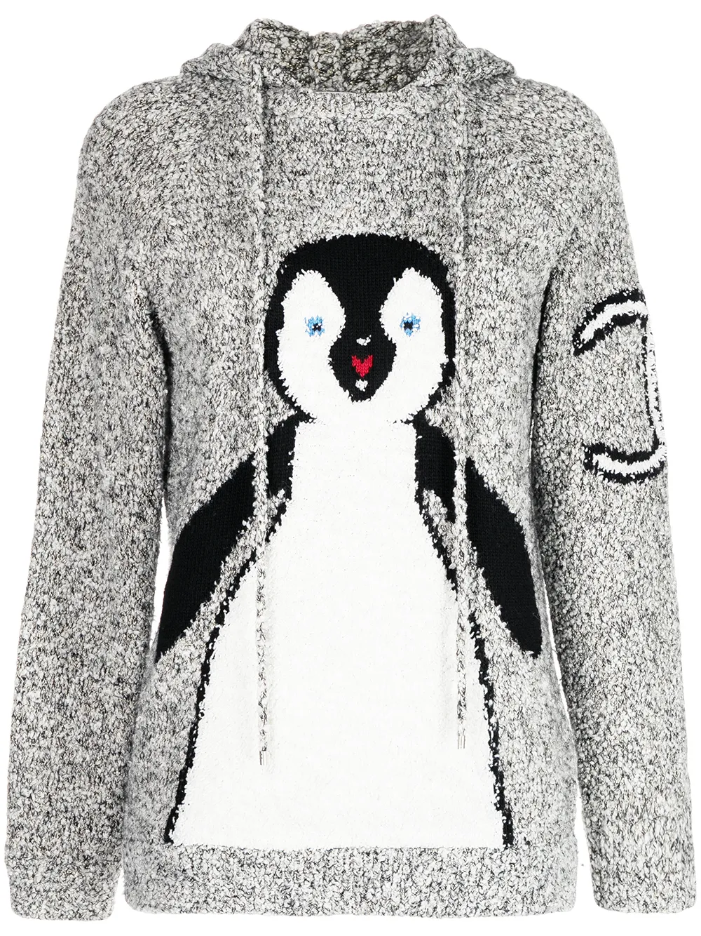 

CHANEL Pre-Owned 2007 CC penguin-motif knitted hoodie - Grey