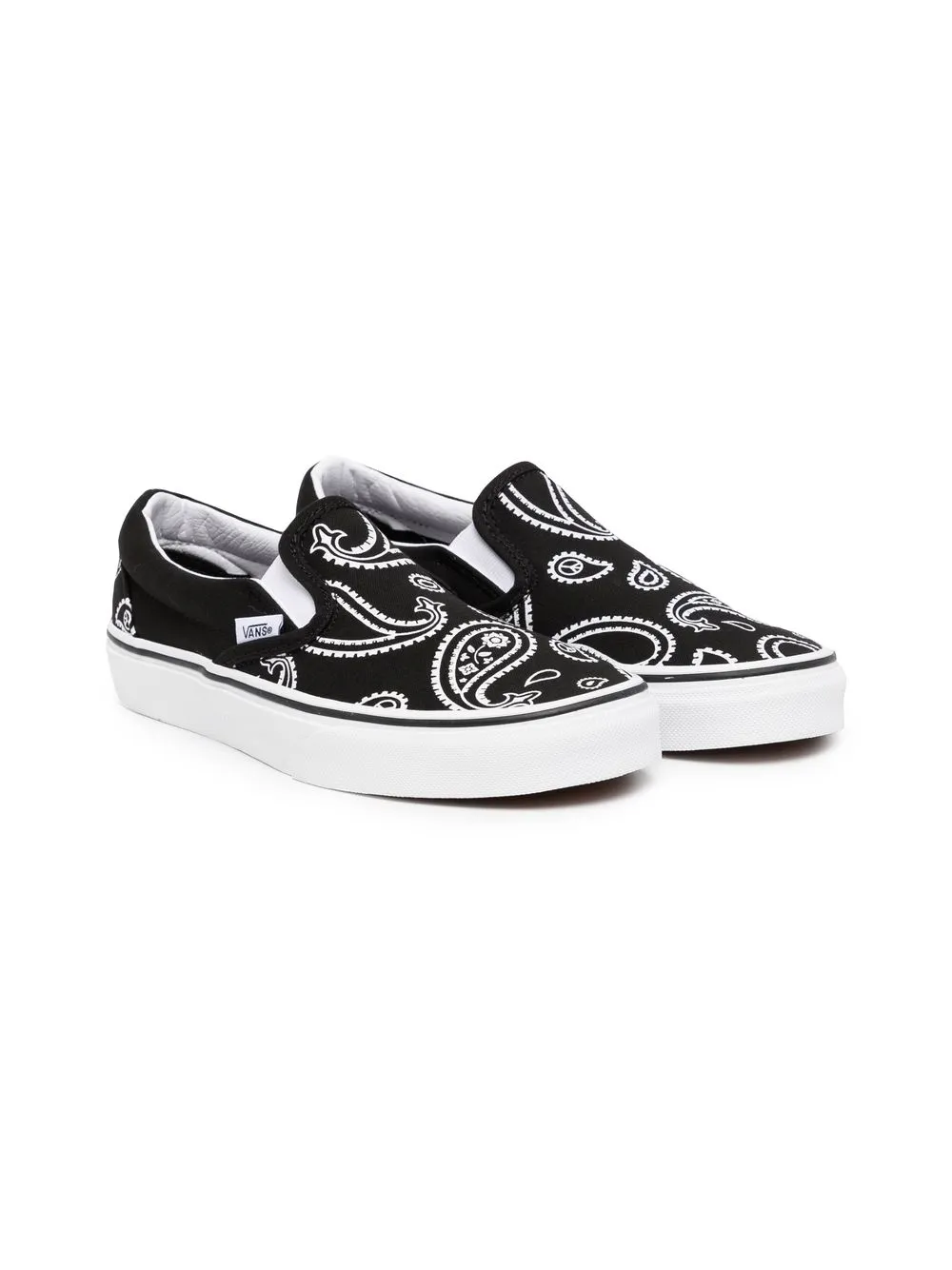 

Vans Kids tenis slip-on con estampado de cachemira - Negro