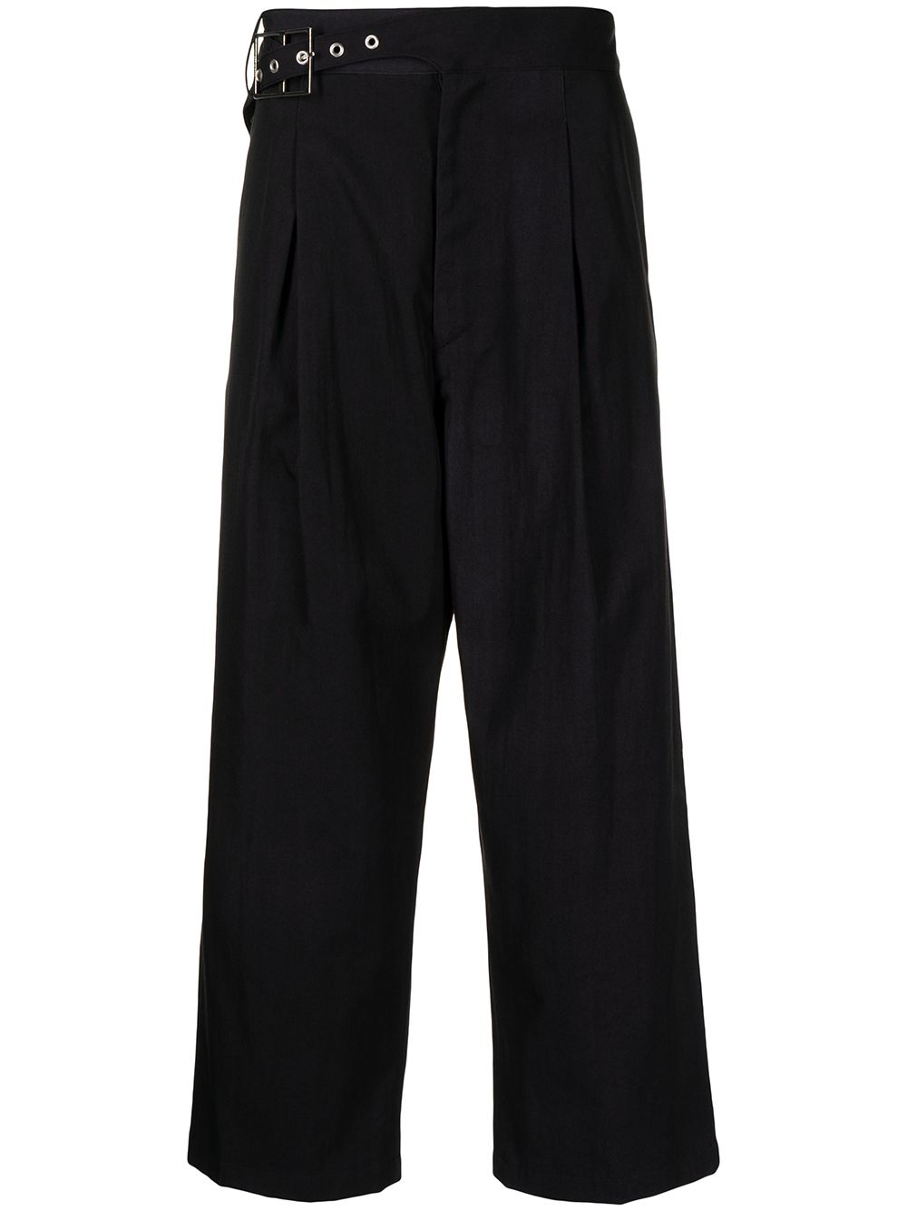 asymmetric tapered cropped trousers