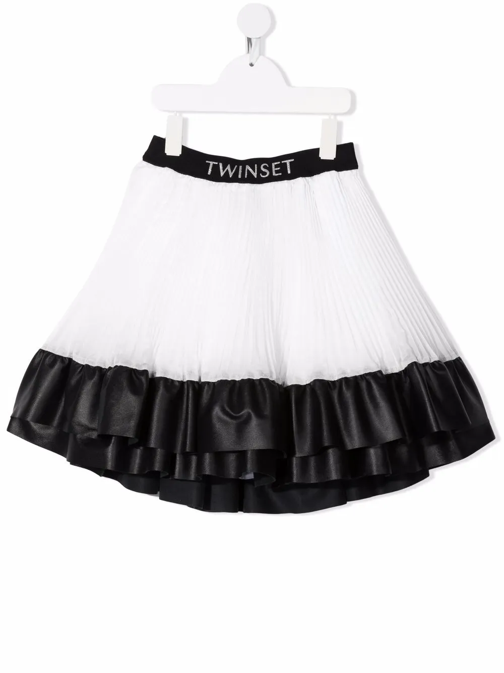 

TWINSET Kids falda con logo en la pretina - Blanco