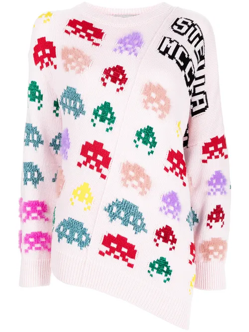 Pull asymétrique en maille intarsia - Stella McCartney - Modalova