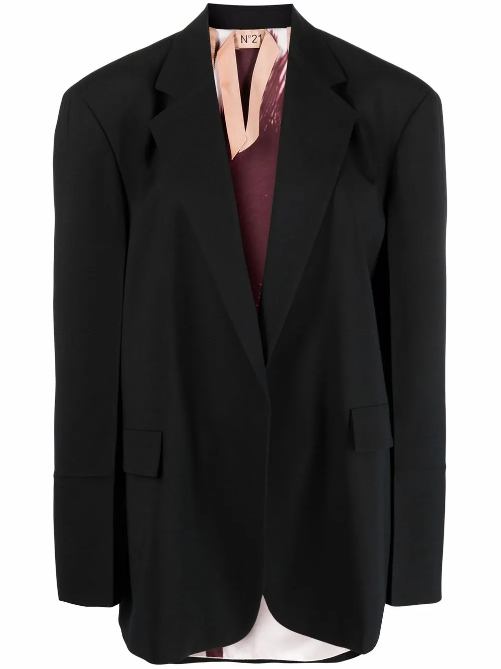 

Nº21 oversized flap-pocket blazer jacket - Black