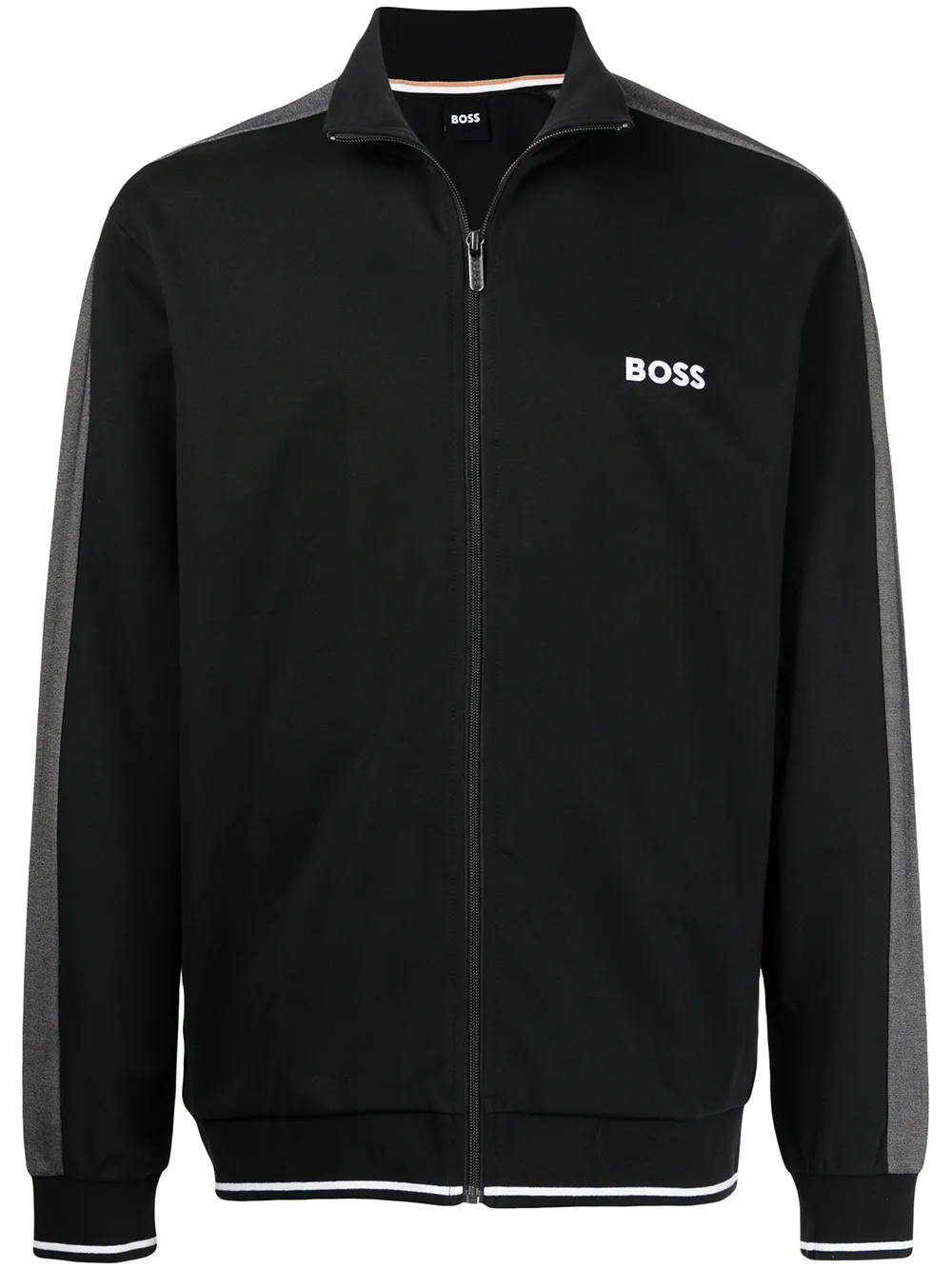 

BOSS sudadera con cierre y logo estampado - Negro