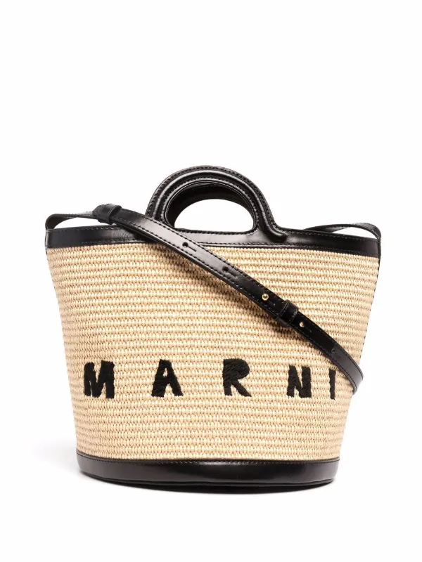 Women's Raffia And Leather Small Tropicalia Bucket Bag by Marni