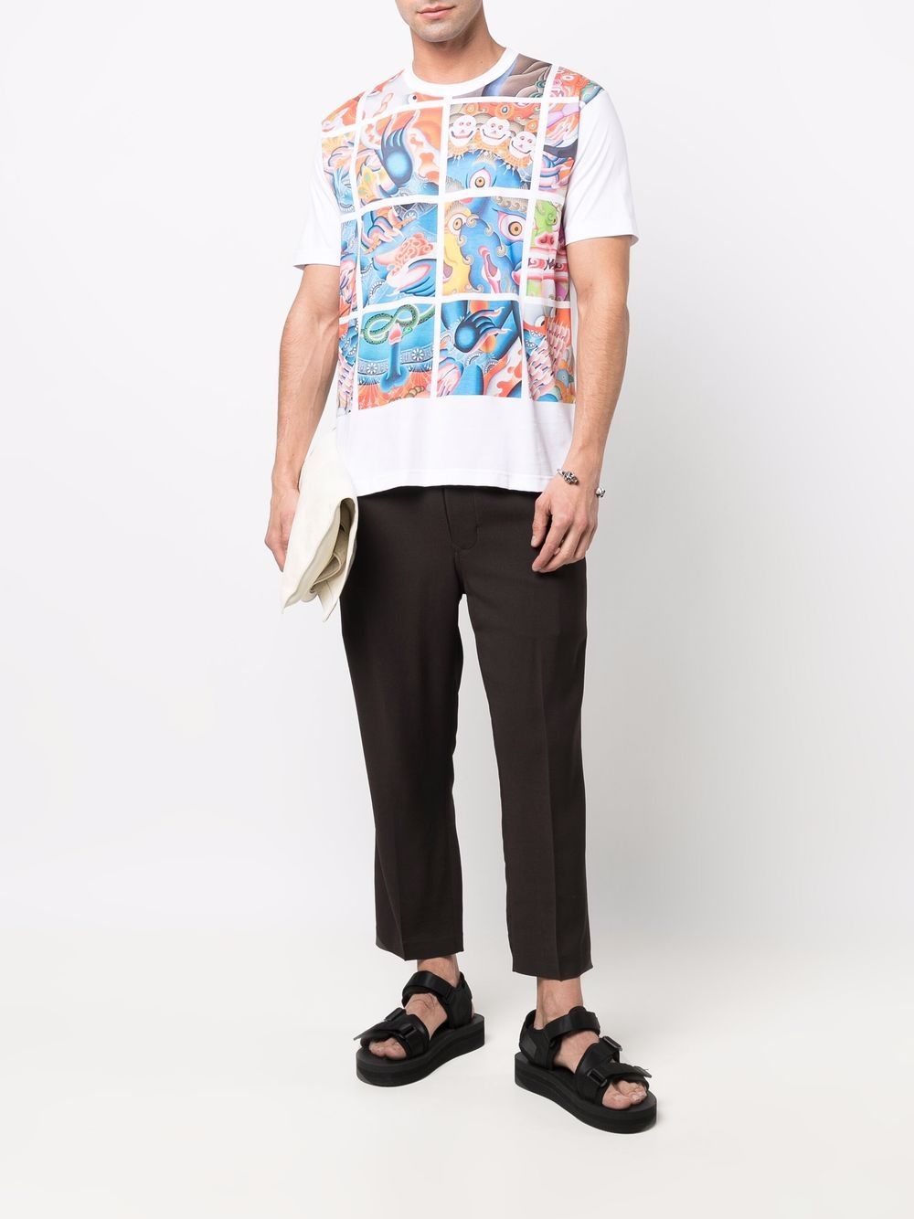 Junya Watanabe MAN T-shirt met grafische print - Wit