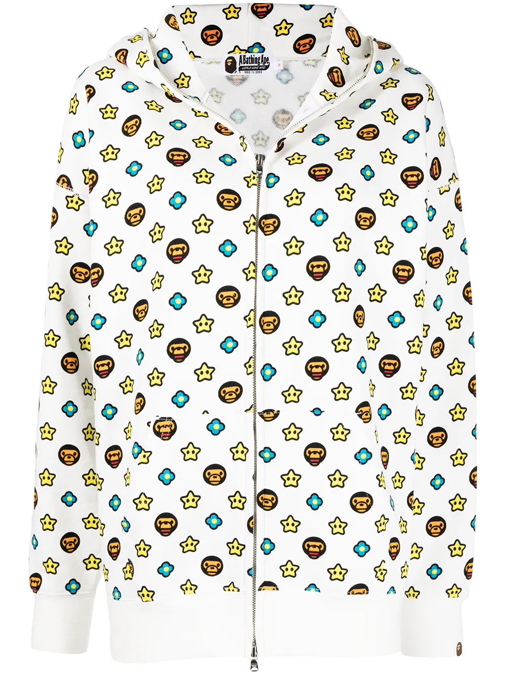 

A BATHING APE® hoodie con estampado gráfico - Blanco