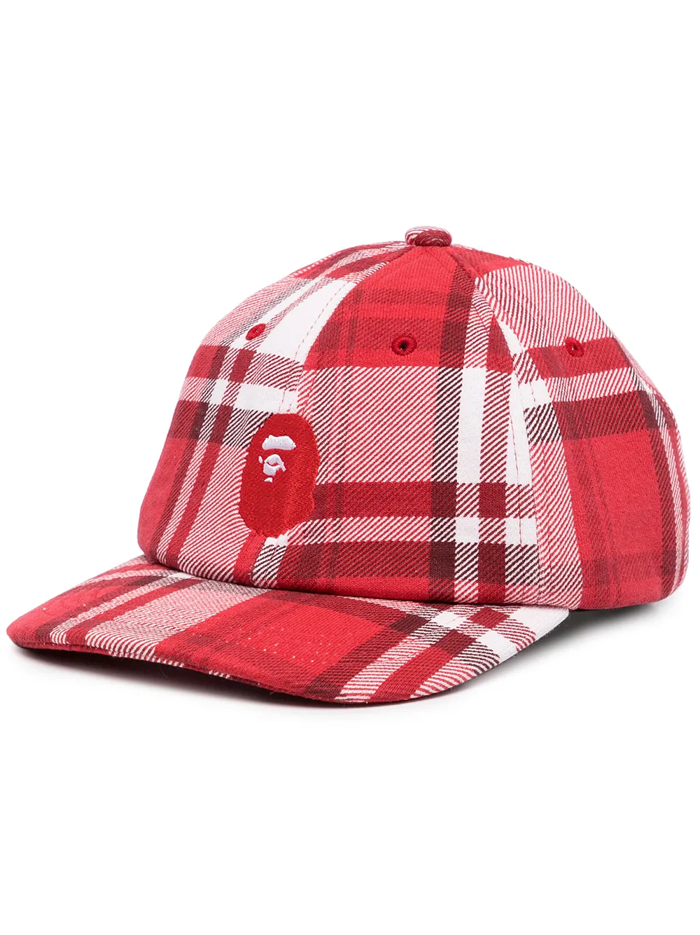 

A BATHING APE® gorra con motivo de cuadros tartán - Rojo