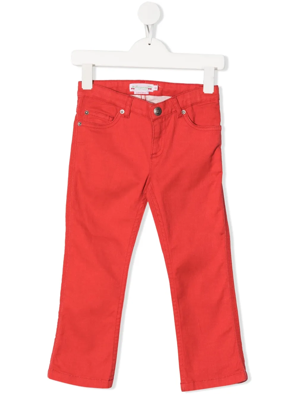 

Bonpoint jeans rectos con parche del logo - Rojo