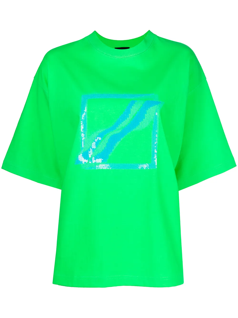 

We11done sequin-embellished oversized T-shirt - Green