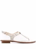 Michael Michael Kors logo plaque thong sandals - White