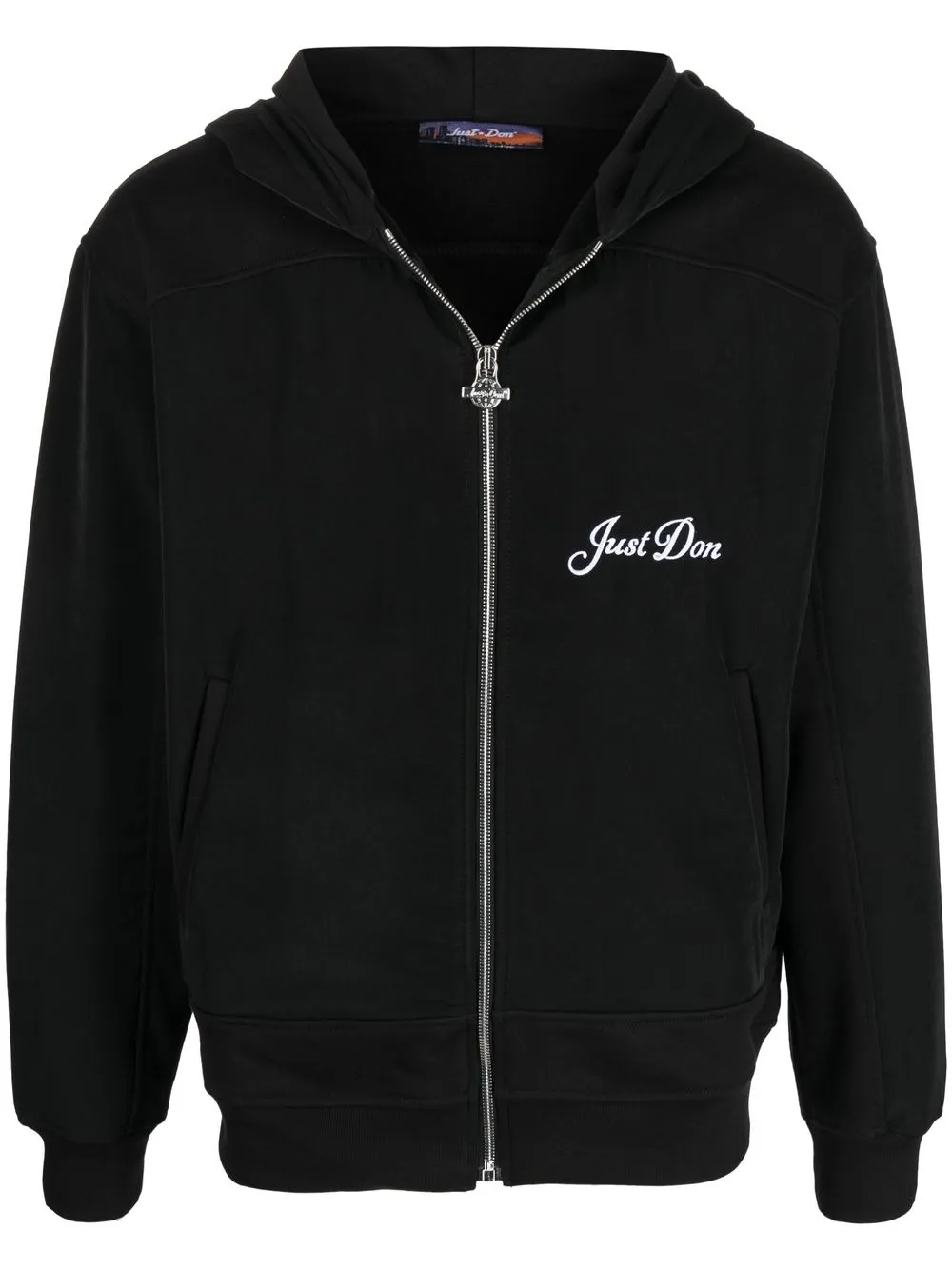 

Just Don hoodie con logo bordado y cierre - Negro