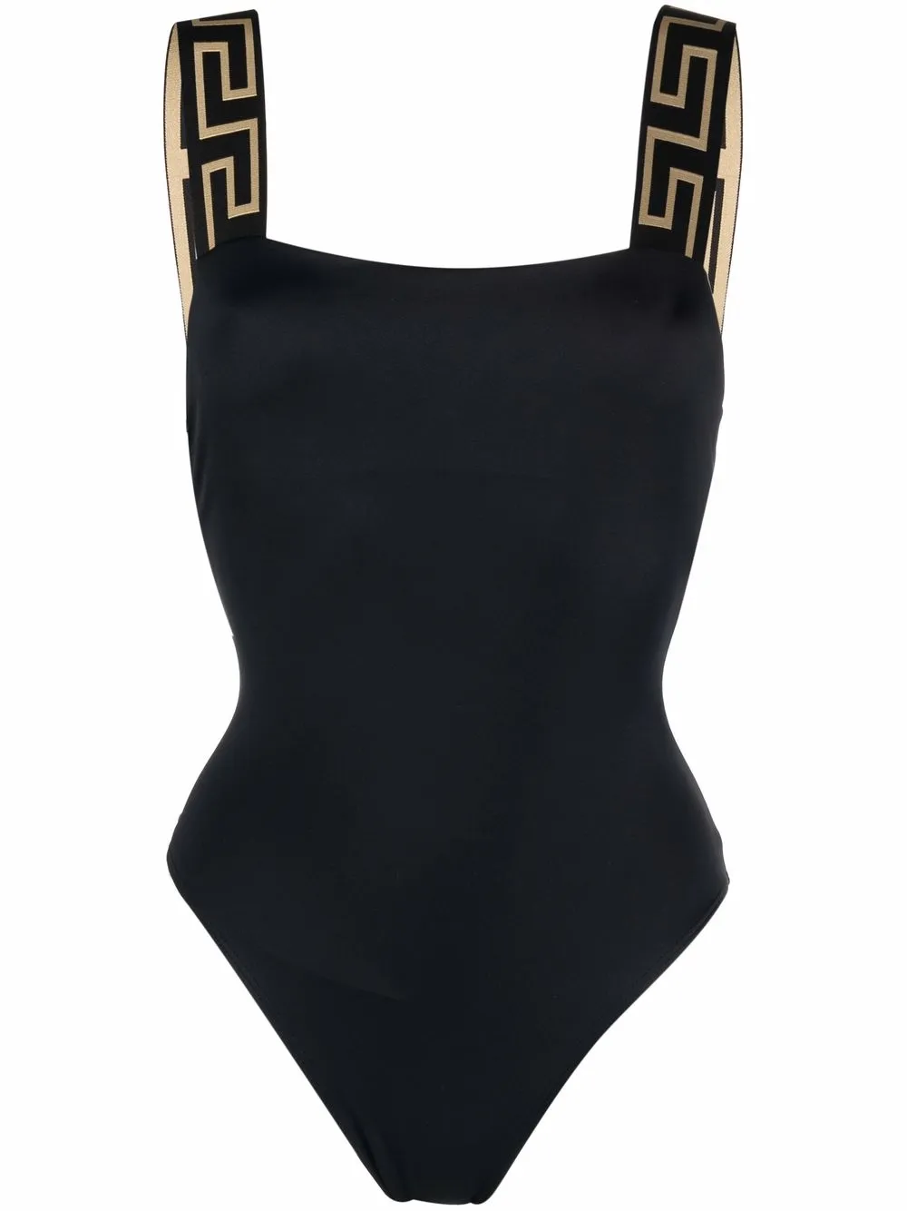 

Versace traje de baño con detalle Greca - Negro