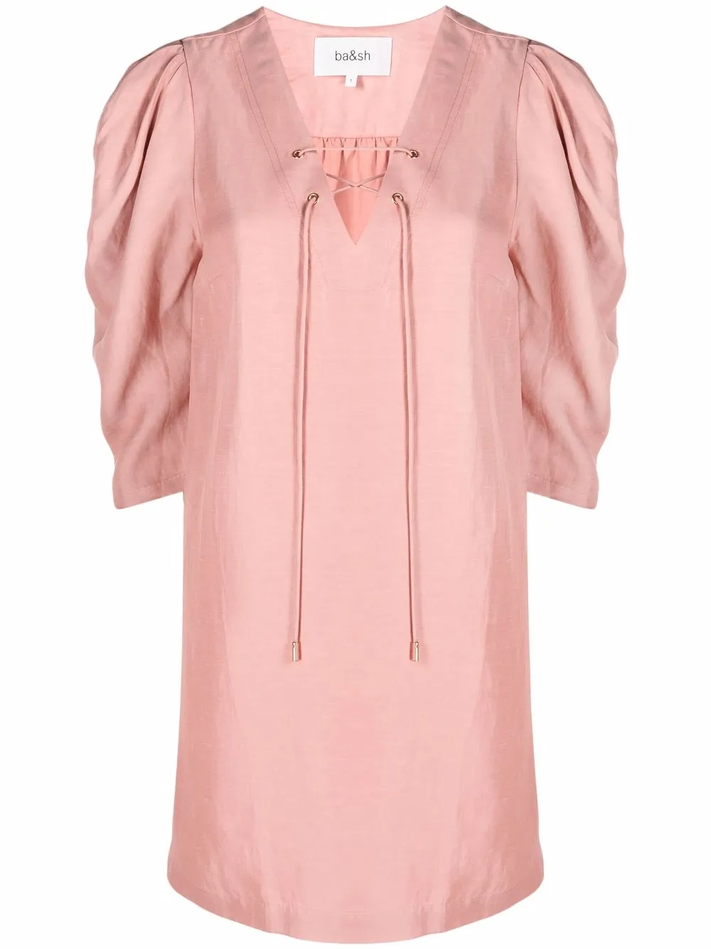 

Ba&Sh vestido corto con detalle de agujetas - Rosado