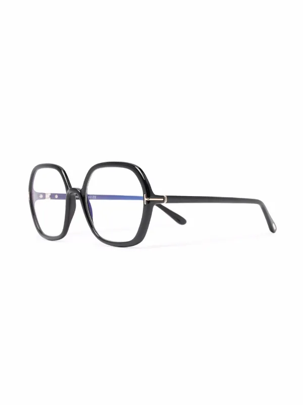 Tom Ford ブラック オーバーサイズラウンドメガネ TOM FORD Eyewear トム・フォード・アイウェア オーバーサイズ 眼鏡