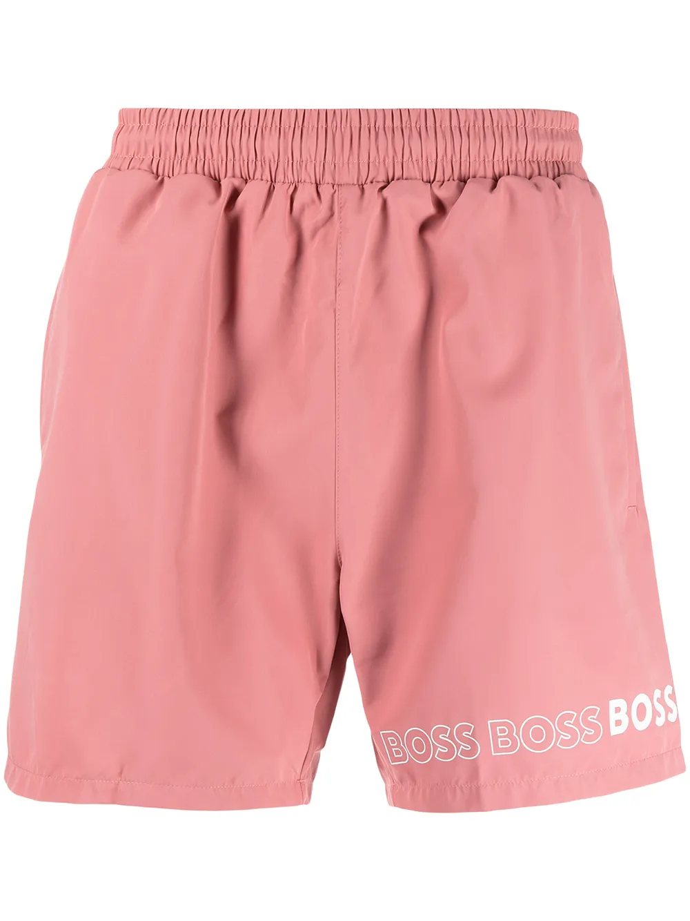 

BOSS shorts de playa con logo estampado - Rosado