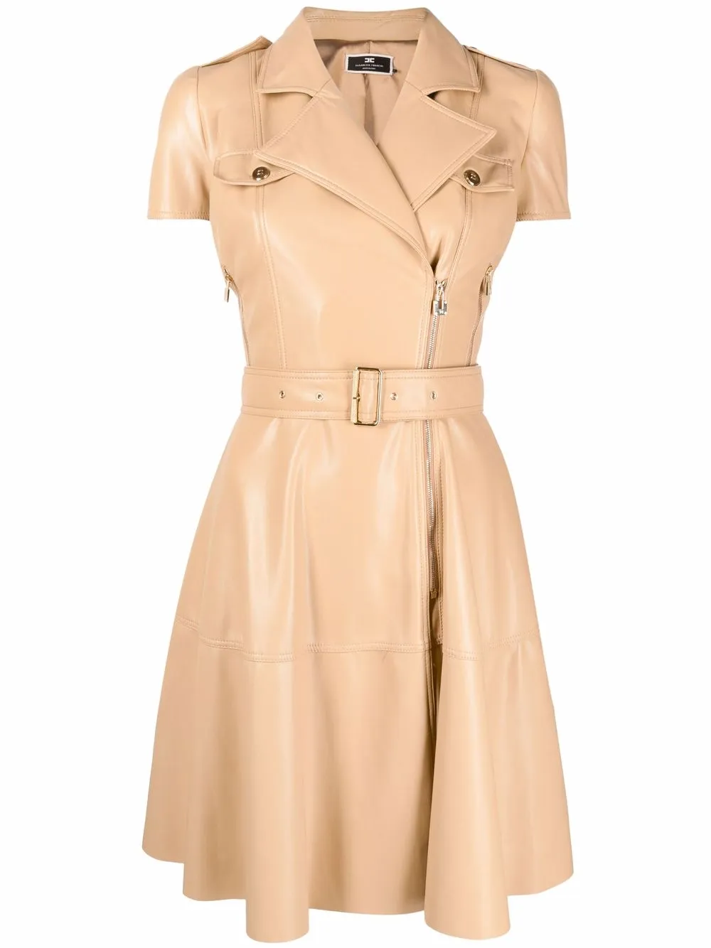 

Elisabetta Franchi notched-lapel belted dress - Neutrals