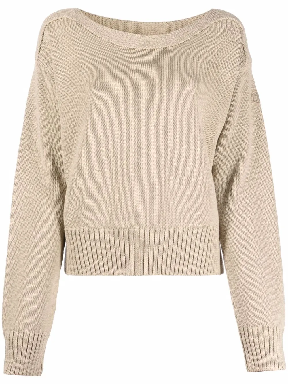 

Moncler logo-patch cotton jumper - Neutrals