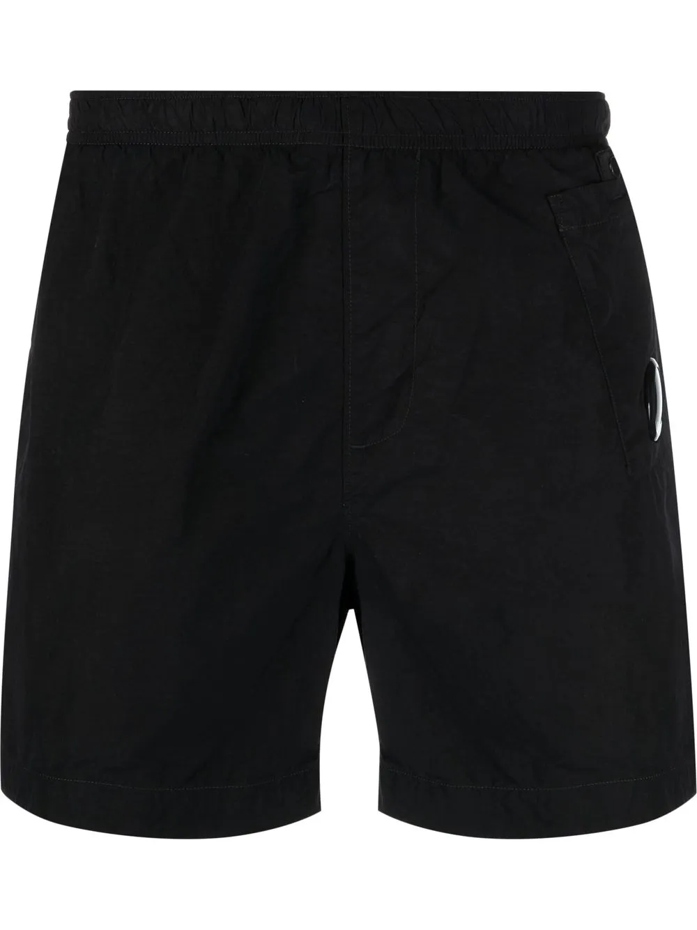 

C.P. Company shorts de playa con placa del logo - Negro