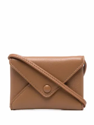 Small Leather Envelope Crossbody Purse Taupe