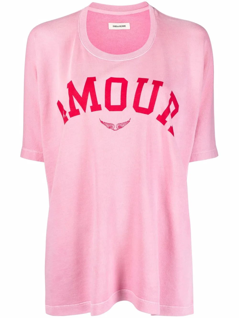 

Zadig&Voltaire playera oversize con eslogan estampado - Rosado