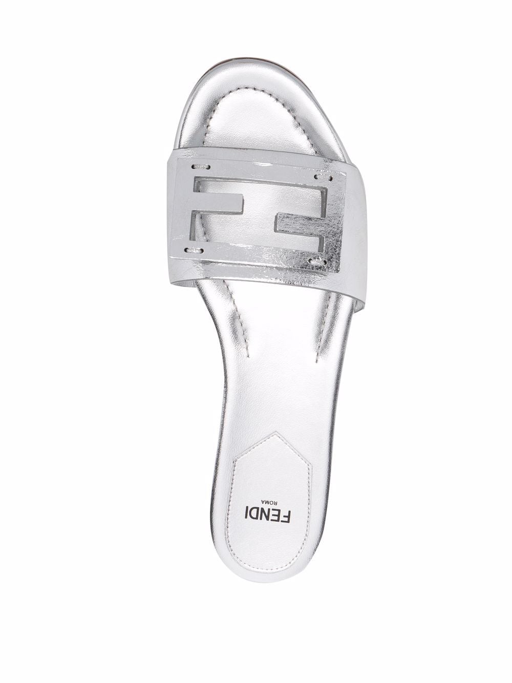 FENDI Baguette slide sandals Silver