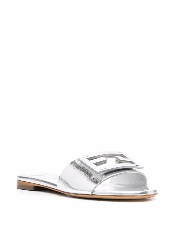 サンダル・ミュール FENDI 'Baguette' slides FENDI Baguette Slide Sandals | Silver | FARFETCH