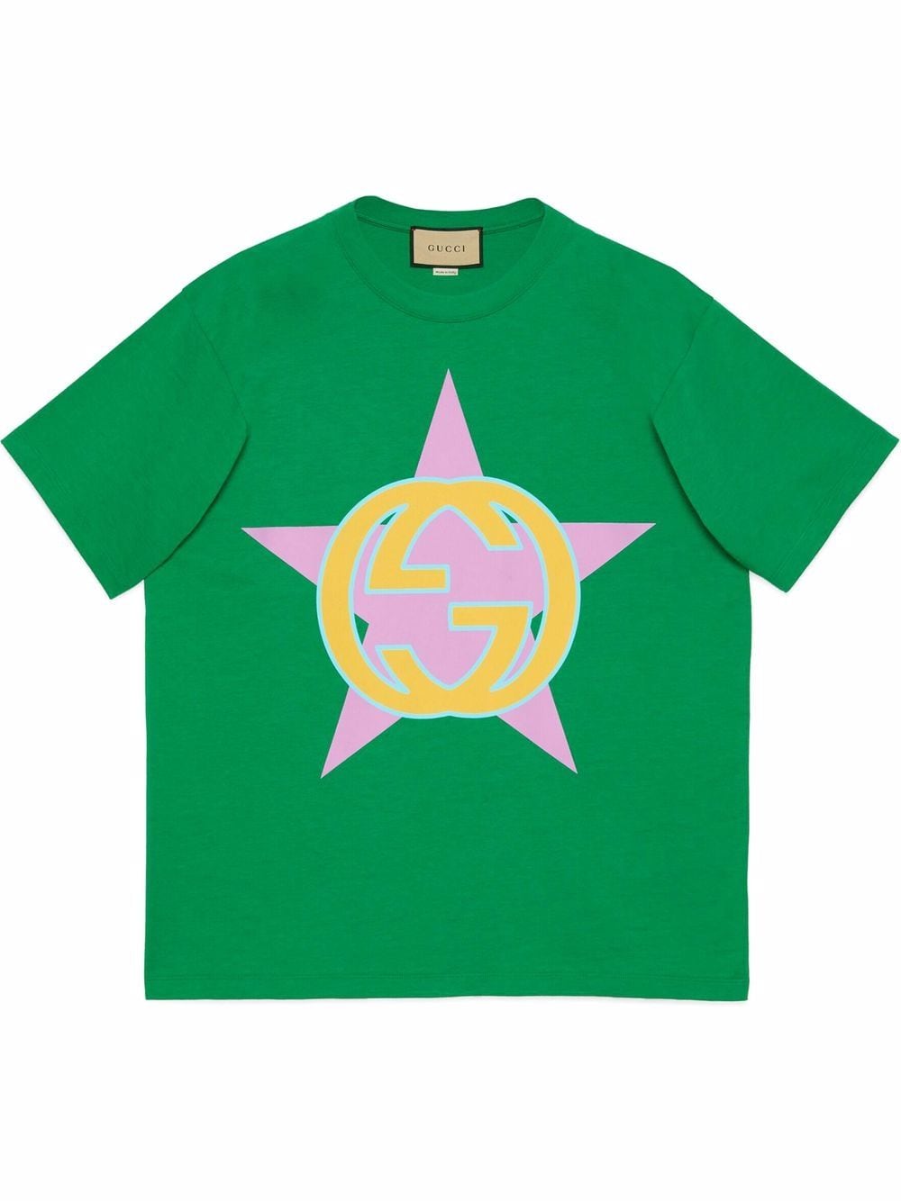 gucci interlocking g star-print t-shirt - green