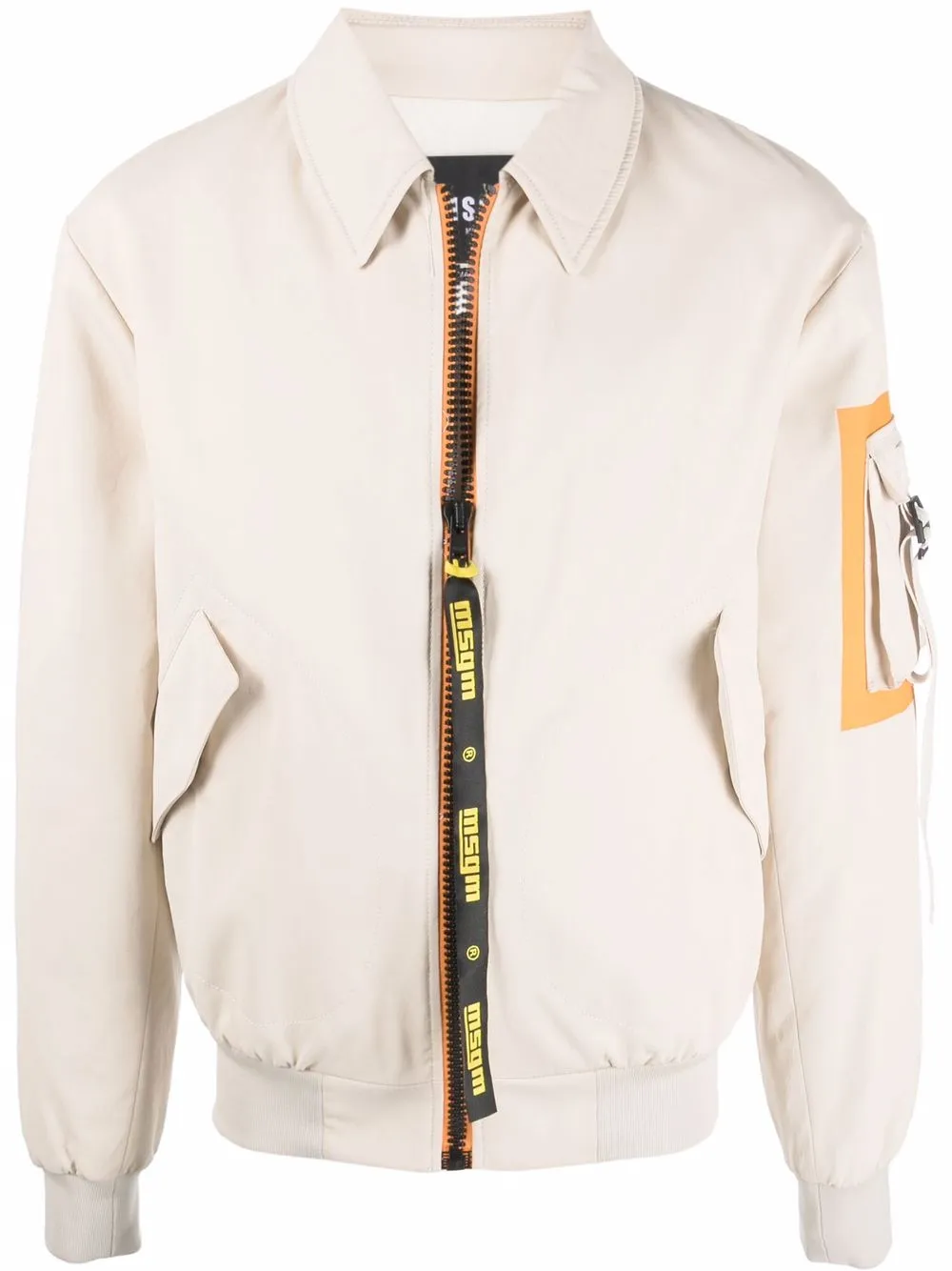 

MSGM cargo-pocket bomber jacket - Neutrals