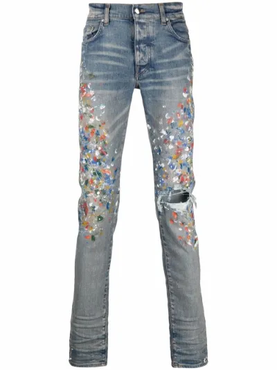 paint-splattered skinny jeans | AMIRI 