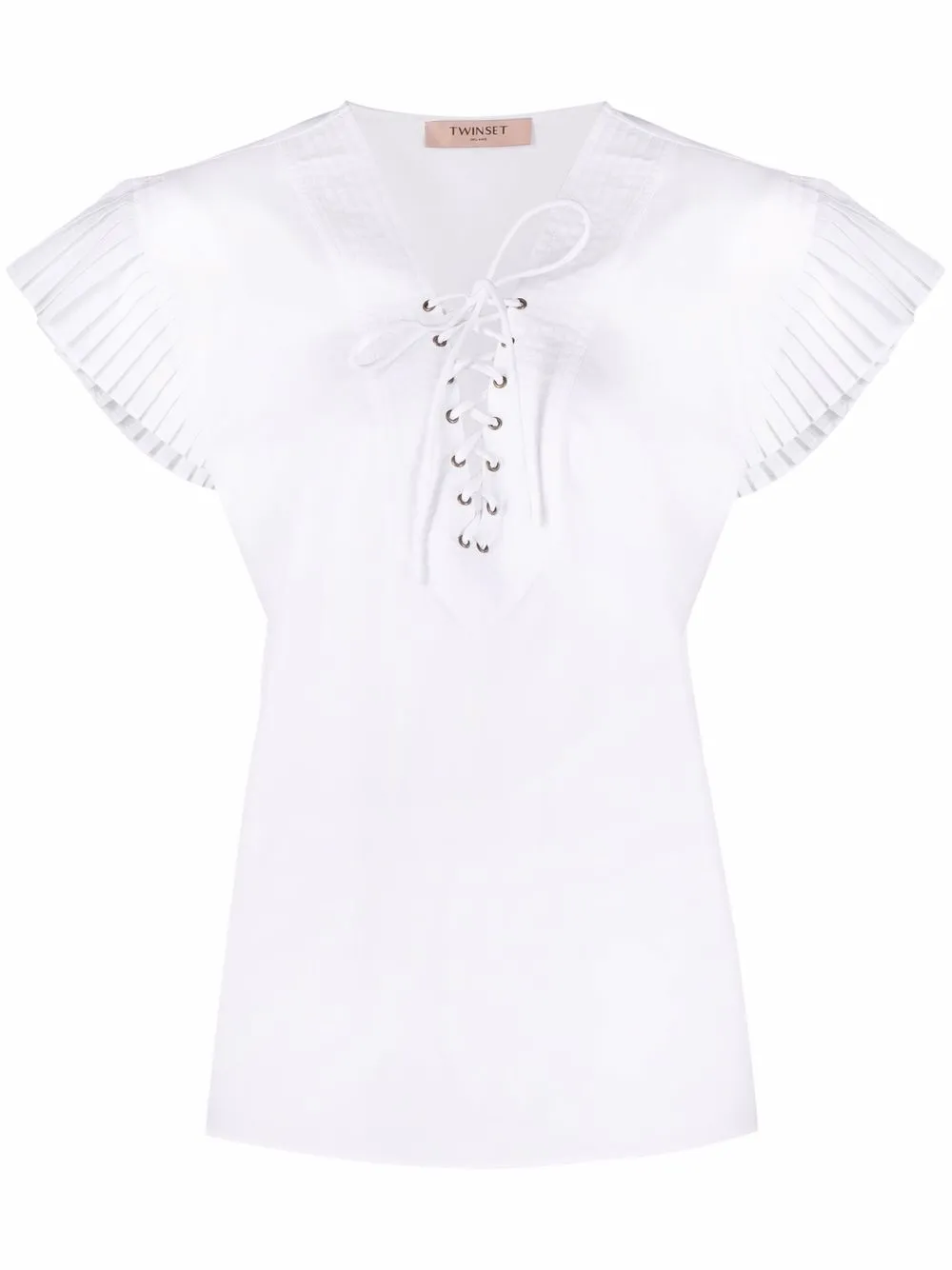 

TWINSET blusa con detalle plisado - Blanco