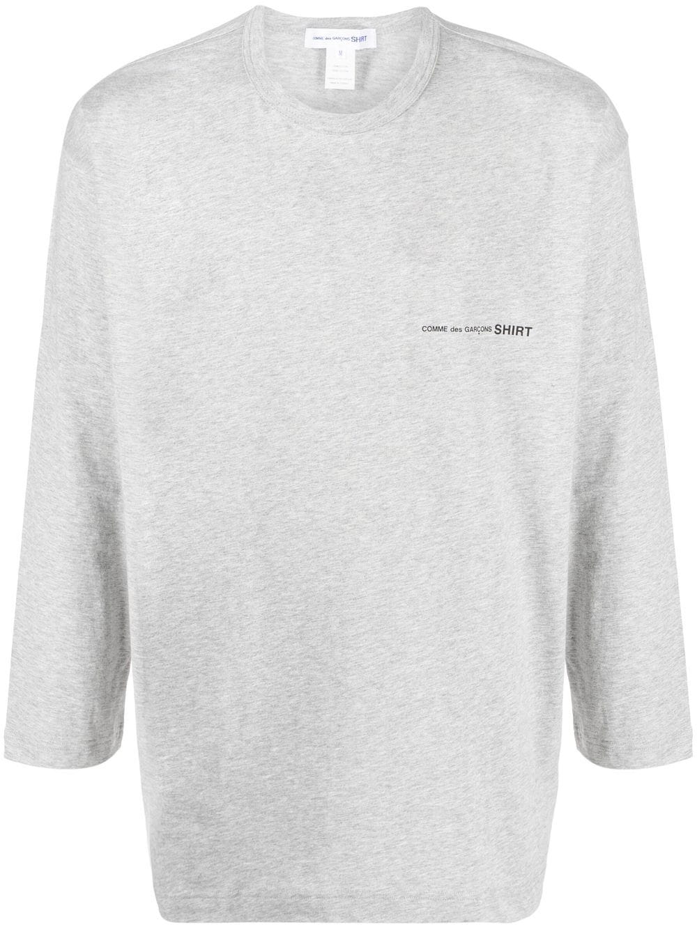 Shop Comme Des Garçons Shirt Logo-print Long-sleeve T-shirt In Grey