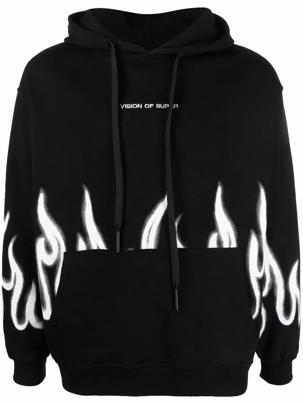 

Vision Of Super flame-print cotton hoodie - Black