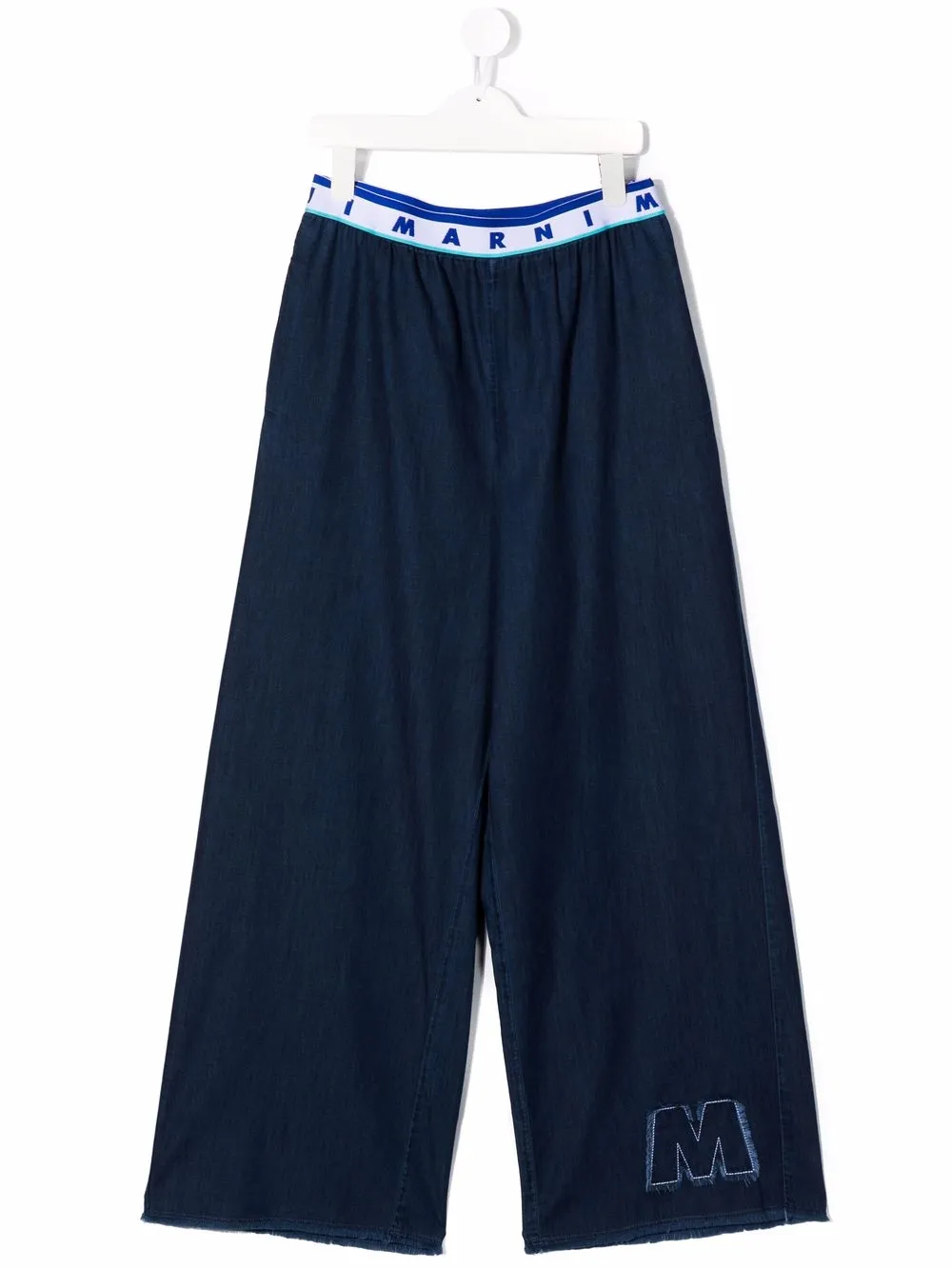 

Marni Kids jeans anchos con logo en la pretina - Azul
