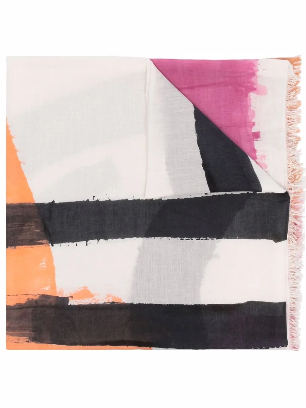 

Faliero Sarti striped fringed scarf - Orange