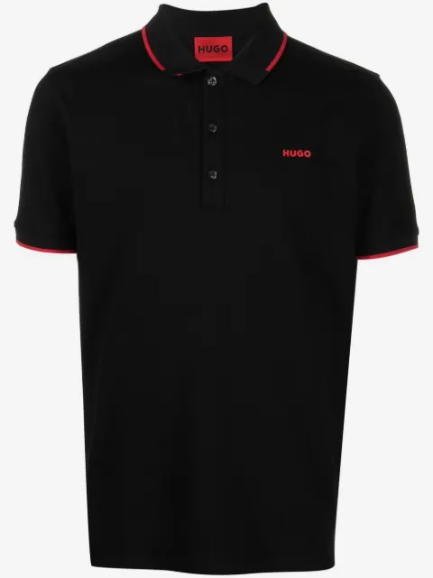 HUGO playera tipo polo con logo estampado