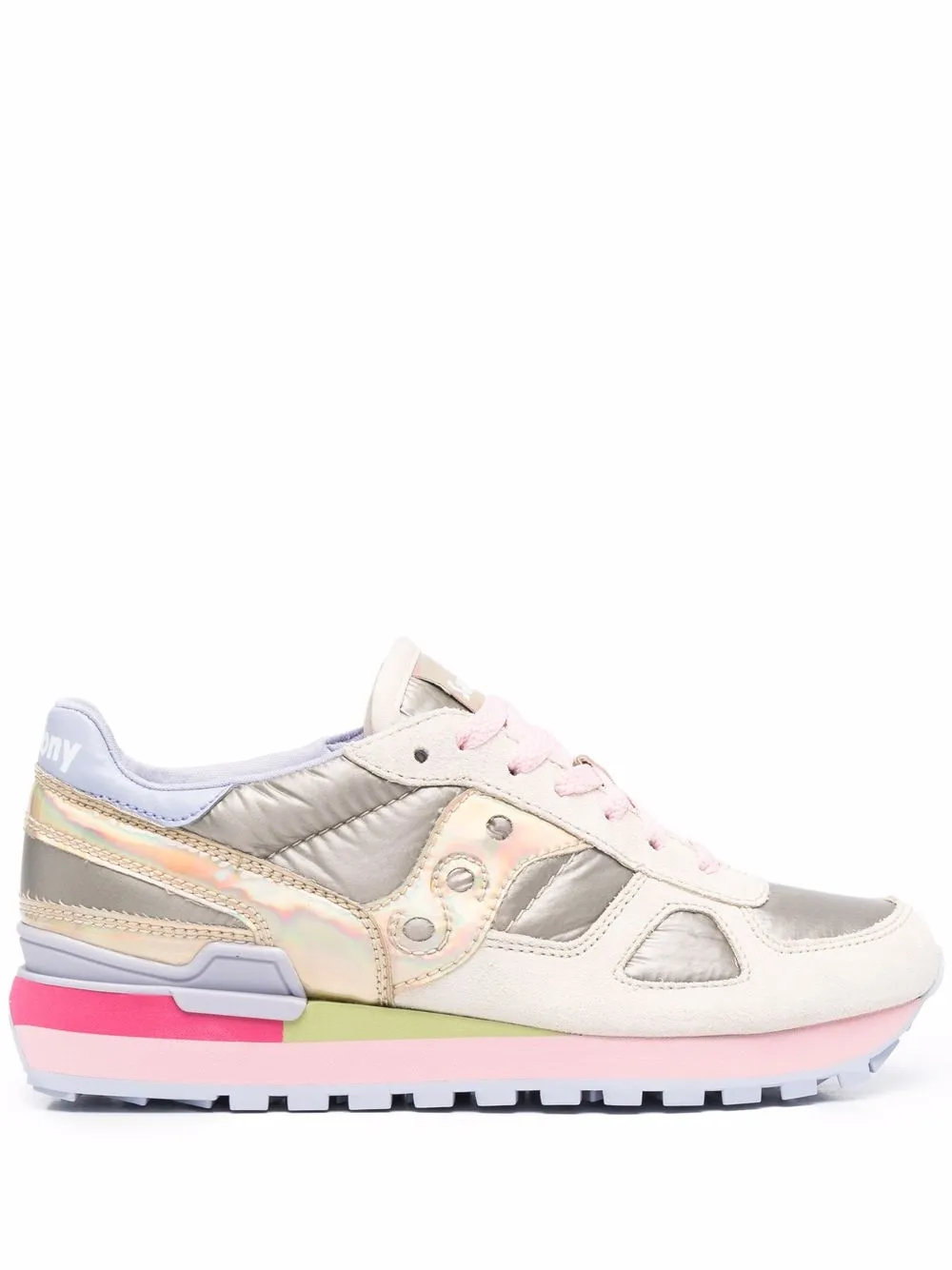 

Saucony iridescent colour block trainers - Neutrals