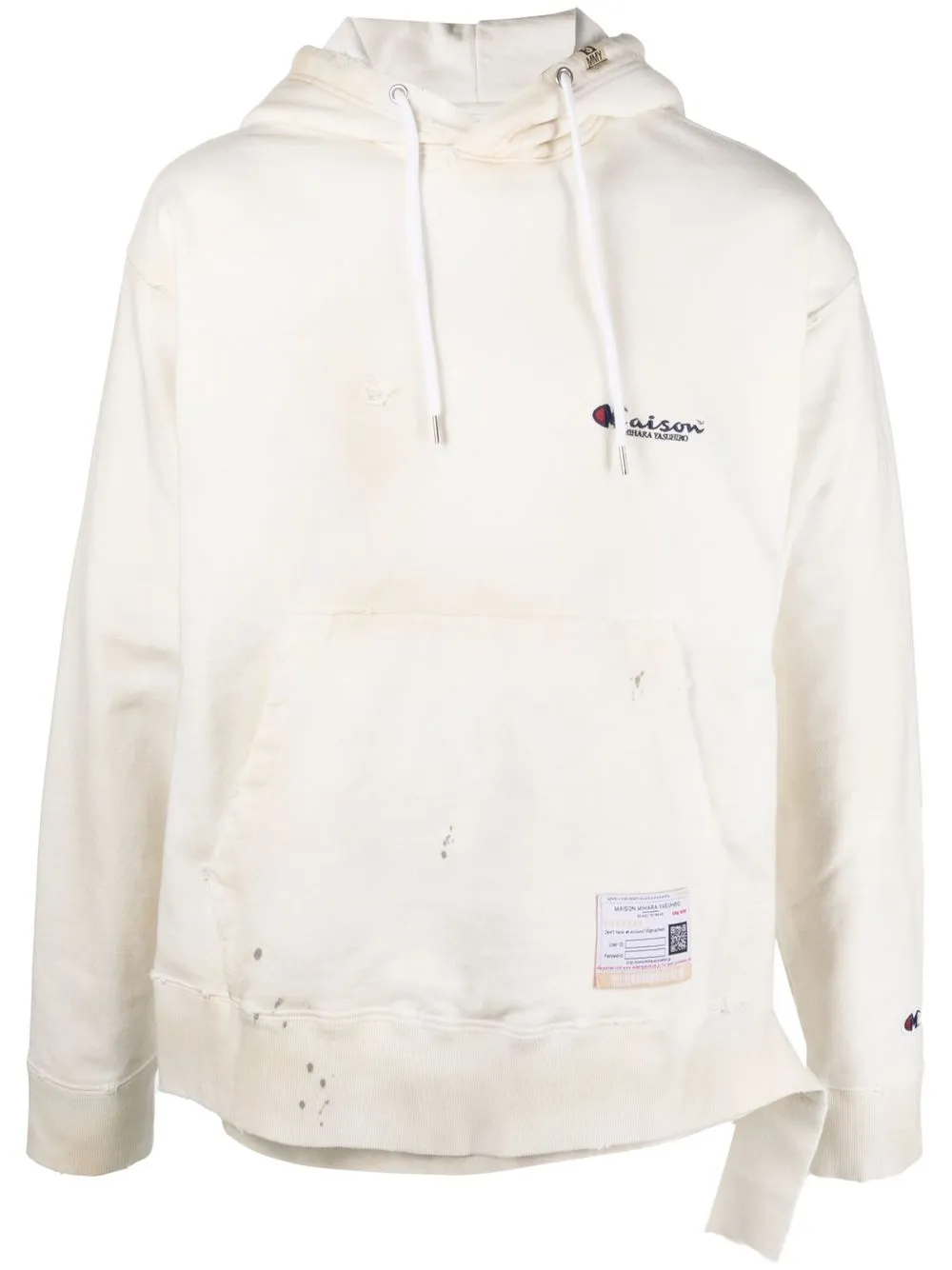 

Maison Mihara Yasuhiro hoodie con efecto envejecido - Blanco