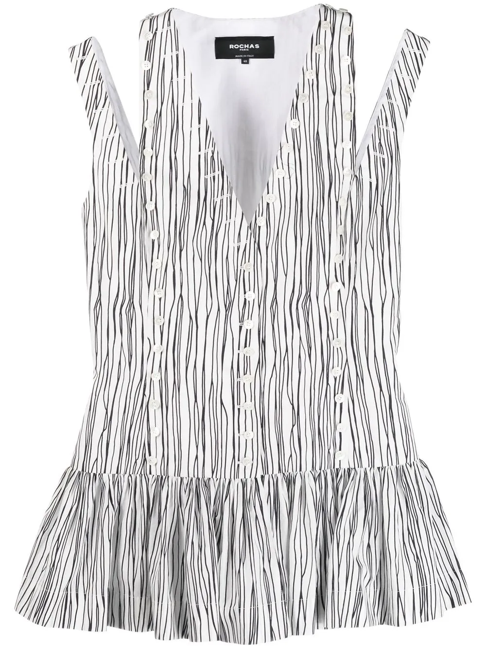 

Rochas striped short-sleeve blouse - White