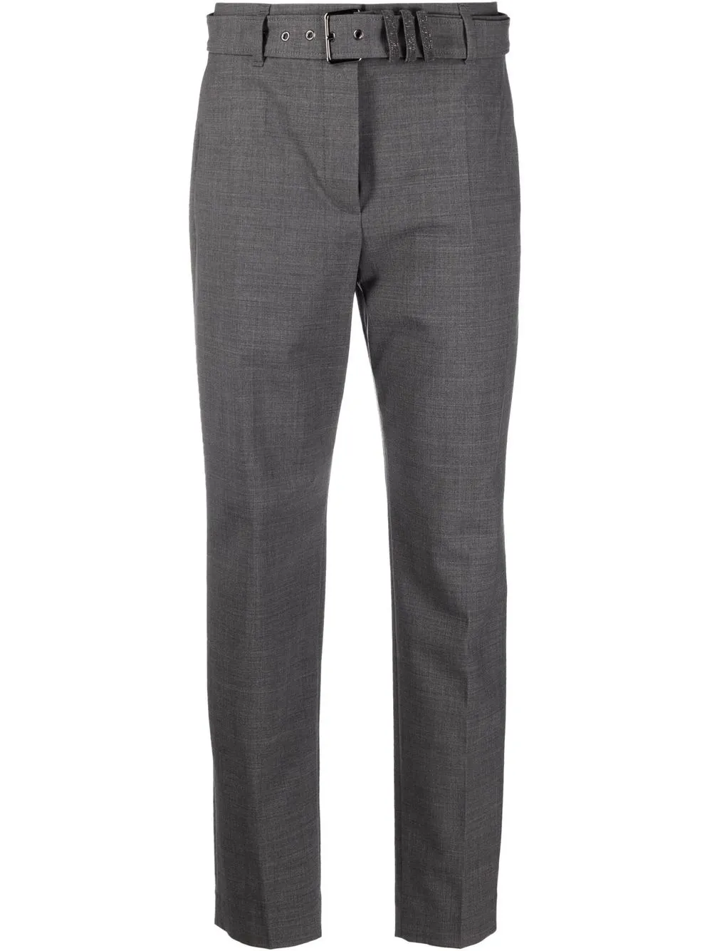 

Brunello Cucinelli pantalones capri con tiro alto - Gris